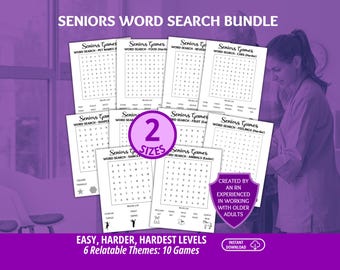 Seniors Word Search, Dementia Games, Ice Breaker Game, Dementia Activities, Dementia Caregiver Resource, Brain Games, Senior Games