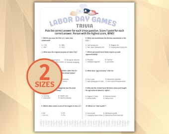 Labor Day Trivia, Labor Day Games, Labor Day Party, Happy Labor Day, Fun Labor Day Games, Icebreaker Games, American Trivia