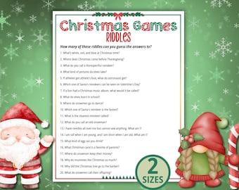 Christmas Riddles, Christmas Jokes, Fun Christmas Game, Friendsmas Game, Kids Christmas, Christmas Trivia, Holiday Party Game