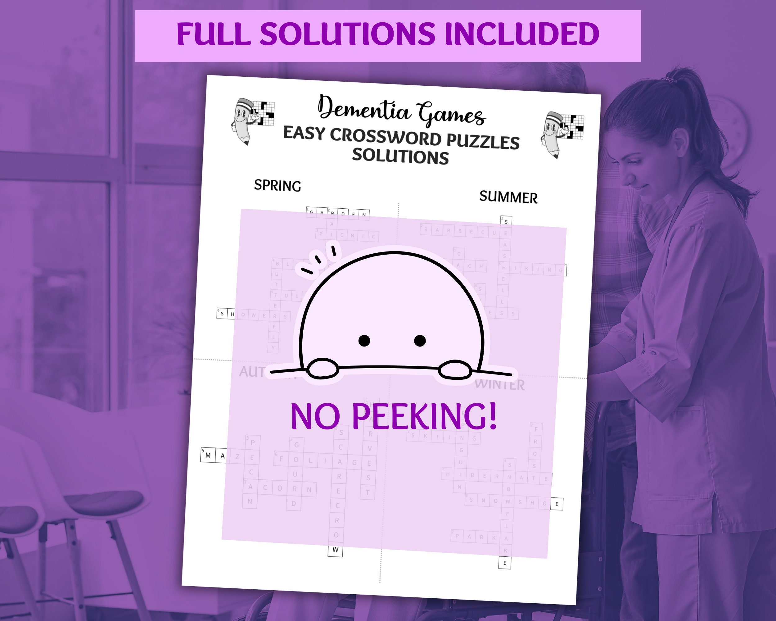 Easy Crossword Puzzles for Dementia, Puzzles for Seniors, Dementia ...