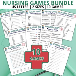 Nursing Games, Bundle, Health Trivia, Nursing Word Games, Nursing Games, Nursing Trivia, Hospital Party Games, Friendly Feud, Matching Games