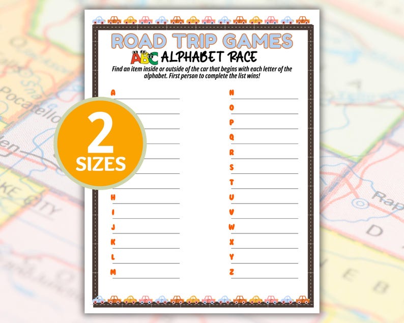 Alphabet Rae Alphabet Race, Family Road Trip, Car Trip Games, Kids Travel Activity ...