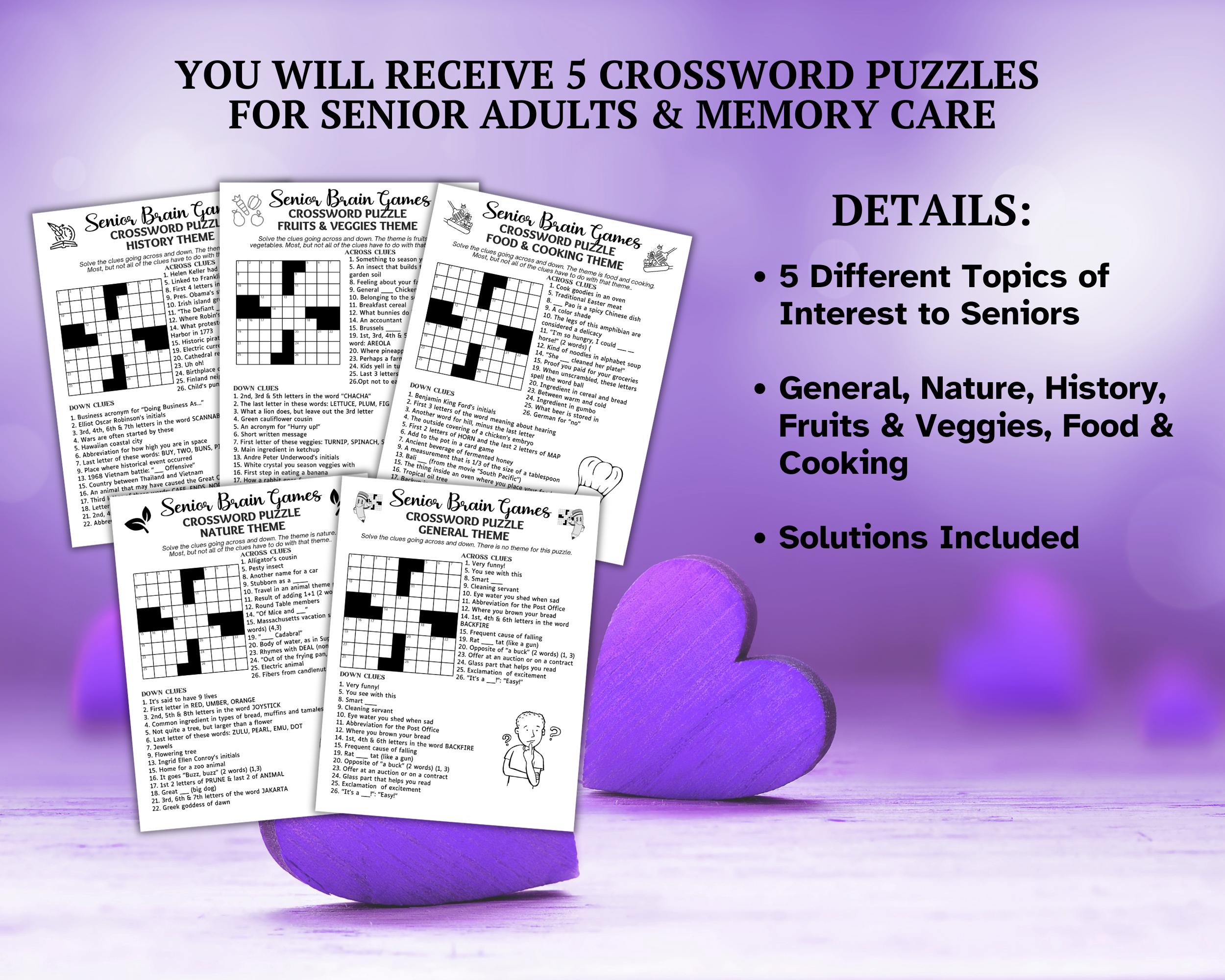 Seniors Brain Games Bundle, Dementia Games, Dementia Activities