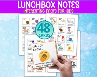 Lunchbox Notizen, Fun Facts für Kinder, Kinder Lunchbox Notizen, Lunch Notizen, süße Lunchbox Notizen, Lunch Box Karten, Lunchbox Notizen für Mädchen