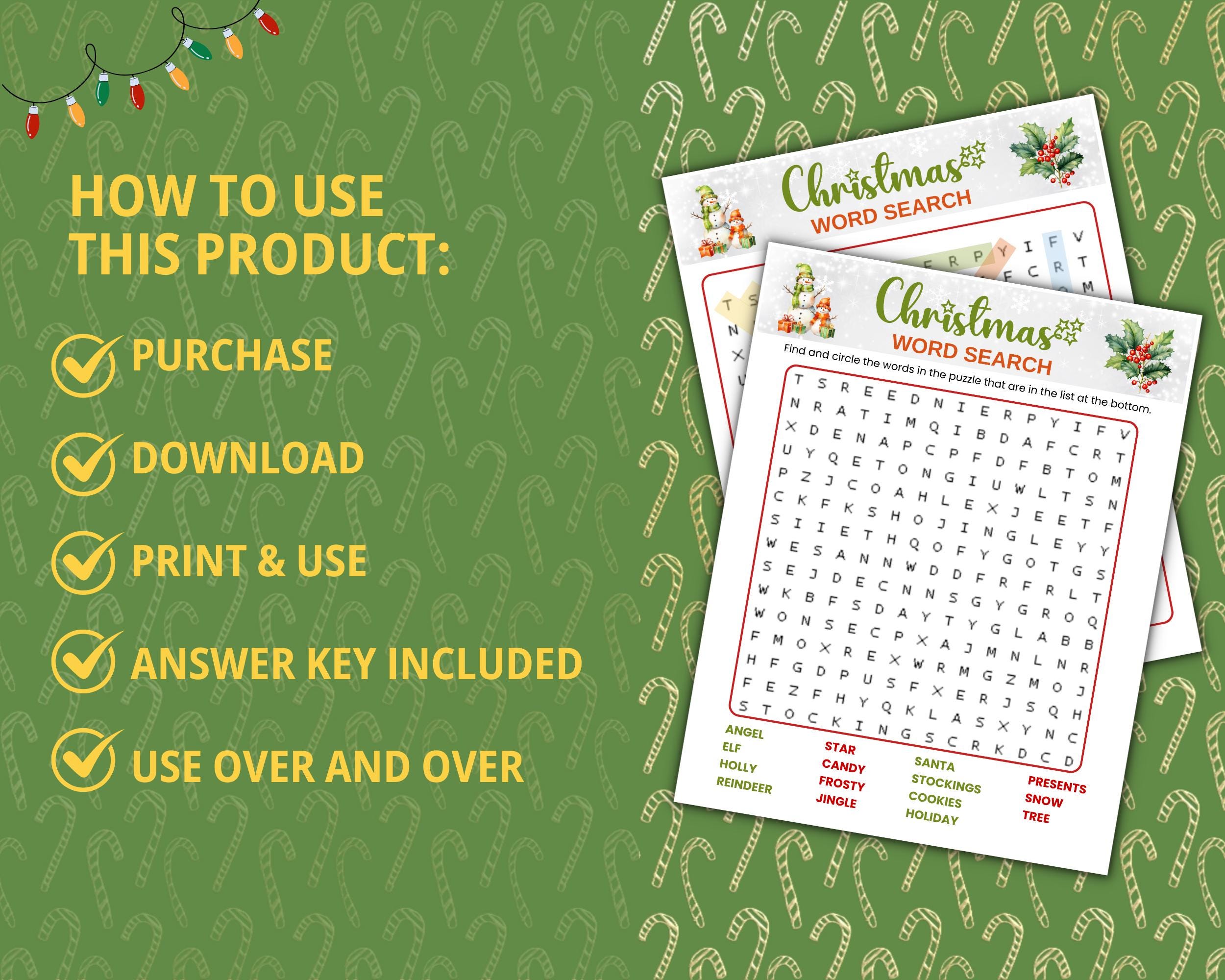 Christmas Word Search Game, Christmas Game, Friendsmas Game, Word Game ...