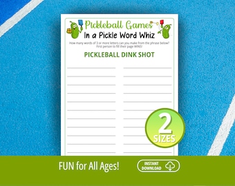 Gra słowna w pickleball, Gry w pickleball, Impreza w pickleball, Mistrz słów w pickleball, Miłośnik pickleball, Prezenty w pickleball, W ogórku kiszonym
