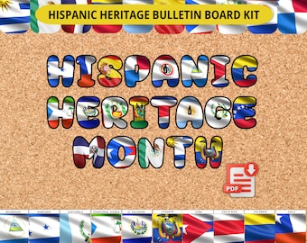 Hispanic Heritage Month, Bulletin Board Kit, Hispanic Heritage Month Decor, Bulletin Board Borders, National Hispanic Heritage Month