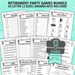 Retirement Games, Retirement Party, Retirement Keepsake, Retiree Games, Fun Retirement Games, Retirement Idea, Retirement Printable