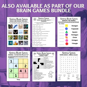 Printable Sudoku Puzzles for Seniors, Seniors Brain Games, Dementia Games, Dementia Caregiver Resource, Sudoku Printable, Memory Care image 7