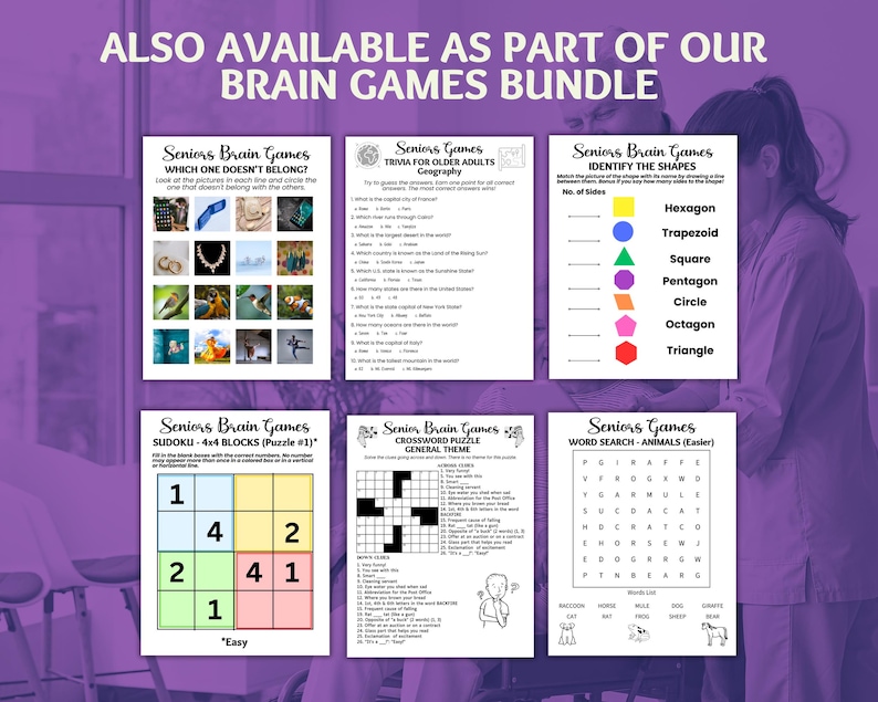 Printable Sudoku Puzzles for Seniors, Seniors Brain Games, Dementia Games, Dementia Caregiver Resource, Sudoku Printable, Memory Care image 7