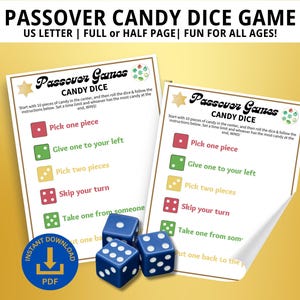 Passover Candy Dice Game, Passover Games, Jewish Games, Passover Holiday, Passover Shabbat, Family Game Night, Passover Trivia Questions
