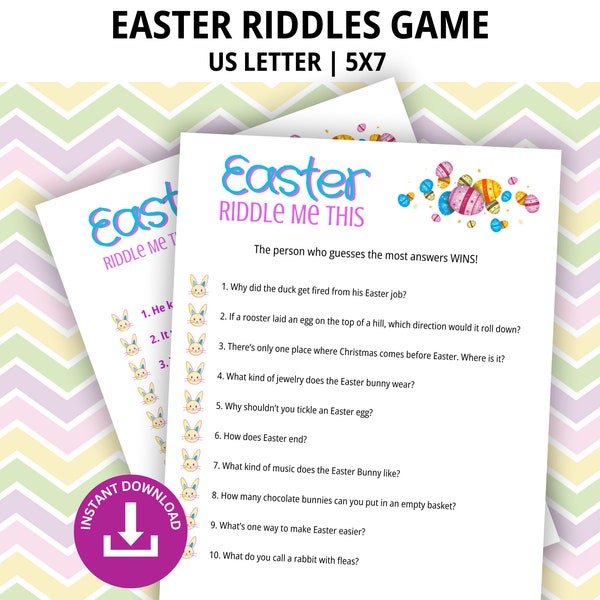 Easter Riddles, Easter Trivia, Easter Games, Classroom Activity, Easter Party, Family Game Night, Classroom Party Game, Simple Easter Game