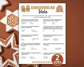 Gingerbread Trivia, Gingerbread Games, Gingerbread Party, Christmas Game, Food Trivia, Winter Trivia Game, Trivia Question Quiz