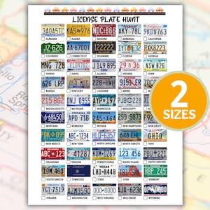 License Plate Game, Road Trip Scavenger Hunt, Road Trip Games, License Plate Hunt, Car Trip Games, Kids Road Trip Game, Road Trip Activities