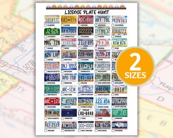 License Plate Game, Road Trip Scavenger Hunt, Road Trip Games, License Plate Hunt, Car Trip Games, Kids Road Trip Game, Road Trip Activities