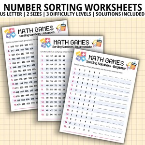Number Sorting Worksheets,  Math Worksheets, Math Teacher, Math Activities, Math Worksheets, Math Challenges, Math Practice, Math Education