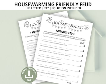 Housewarming Friendly Feud, Housewarming Party, New Home Owner, New House Party, Housewarming Games, Housewarming Games, House Warming Party