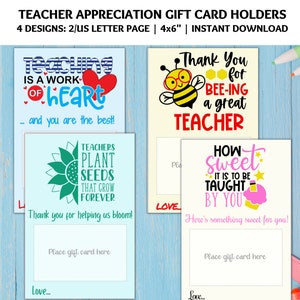 Teacher Appreciation Gift Card Holder, Best Teacher Ever Card, New Teacher Gift Card, Thank You Teacher, End of Year Teacher Appreciation