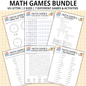 Math Games Bundle,  Math Worksheets, Math Teacher, Math Activities, Math Teacher Resources, Math Challenges, Math Practice, Math Education