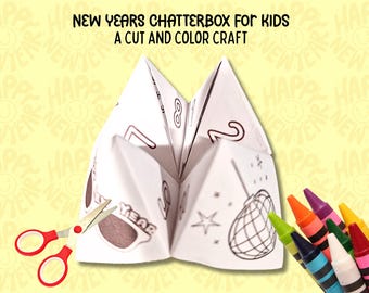Cootie Catcher Kids, Jeu du Nouvel An, Chatterbox en papier, Pour amorcer une conversation, Diseuse de bonne aventure, Cadeaux d'anniversaire, Réveillon du Nouvel An