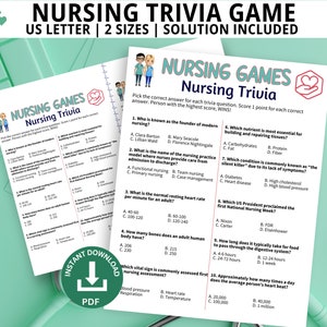 Nursing Trivia, Health Trivia, Medical Games, Nursing Games, Nurse Games, Hospital Party Games, Medical Trivia Games, Nurse Trivia
