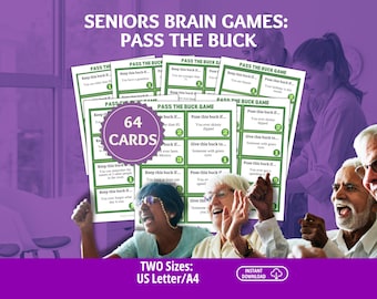 Pass the Buck, Dementia Games, Seniors Brain Games, Dementia Activities, Dementia Caregiver Resource, Dementia Cards, Memory Care