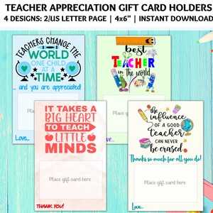 Teacher Appreciation Gift Card Holder, Best Teacher Ever Card, New Teacher Gift Card, Thank You Teacher, End of Year Teacher Appreciation