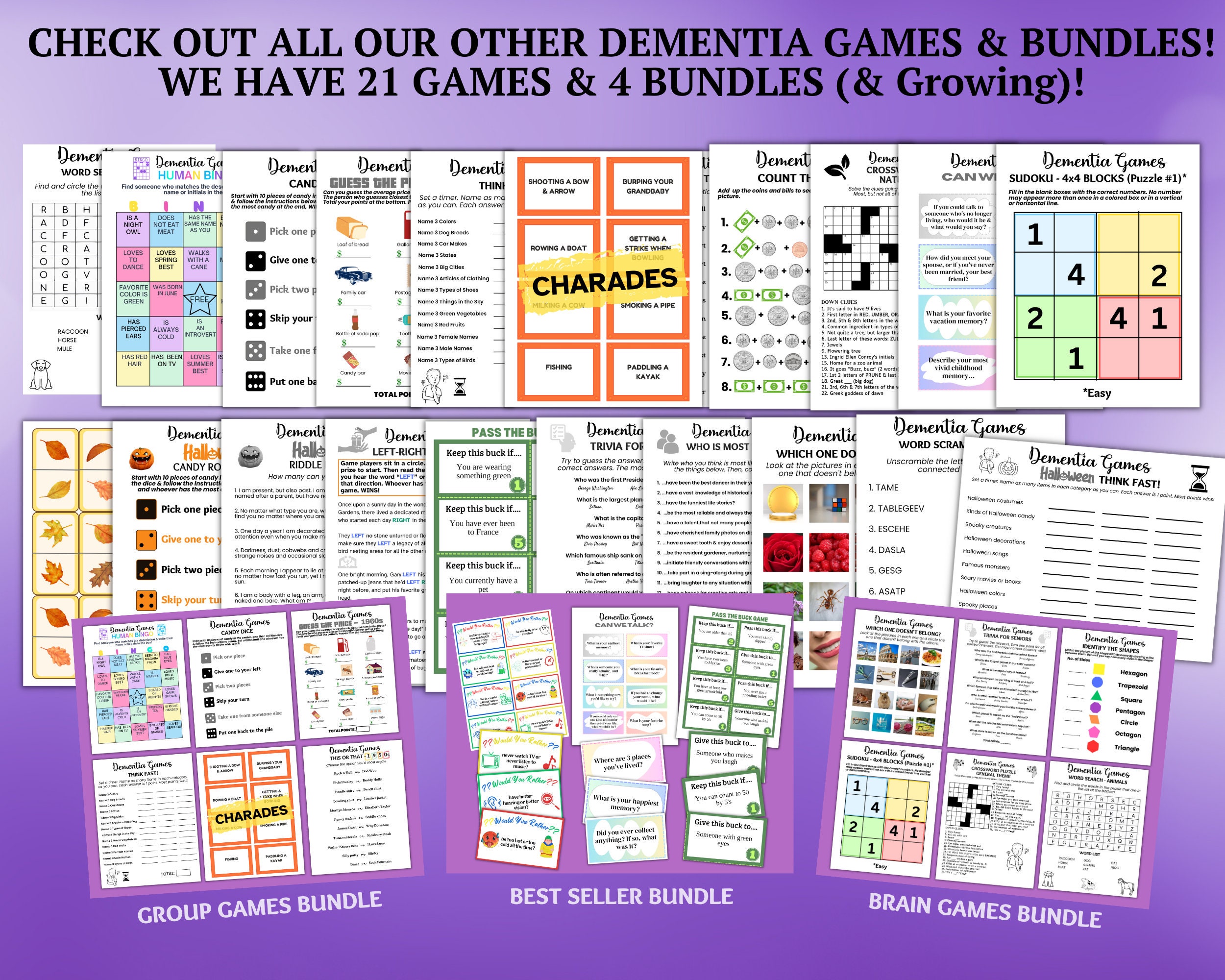 Forbidden Words Game, Senior Games, Dementia Games, Guess the Word Game