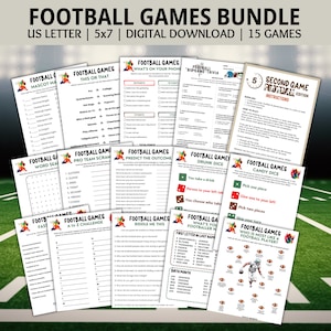 Football Game Bundle, Family Game Night, Office Party Games, Football Party Games, Football Games, Football Trivia, Word Games, The Big Game
