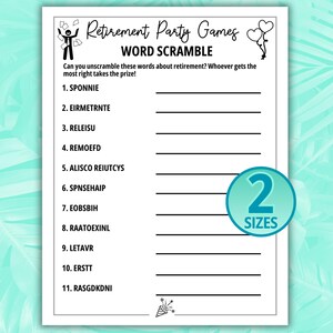 Word Scramble Game, Retirement Game, Retirement Words, Happy Retirement,  Icebreaker Games, Work Games, Retirement Party, Retiree Games