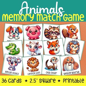 Juego de memoria de animales, Juego de emparejar animales, Juego de memoria, Tarjetas de memoria, Actividad preescolar, Recurso para docentes, Mamá que educa en casa