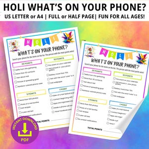 Holi Whats on Your Phone Game, Happy Holi, Holi Games, Holi Festival of Colors, Holi Group Games, Hoi Hai, Family Game Night
