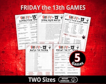 Jeux du vendredi 13, Soirée film d'horreur, Film d'horreur, Fan d'horreur, Jeux de bureau, Fête d'anniversaire d'horreur