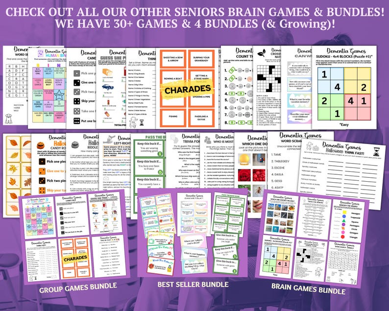 Matching Game, Seniors Brain Games, Dementia Game, Dementia Activities
