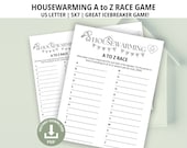 Housewarming Games, A to Z Race, Housewarming Party, New House Party, House Warming Party, Word Game, Housewarming Shower, Icebreaker Game