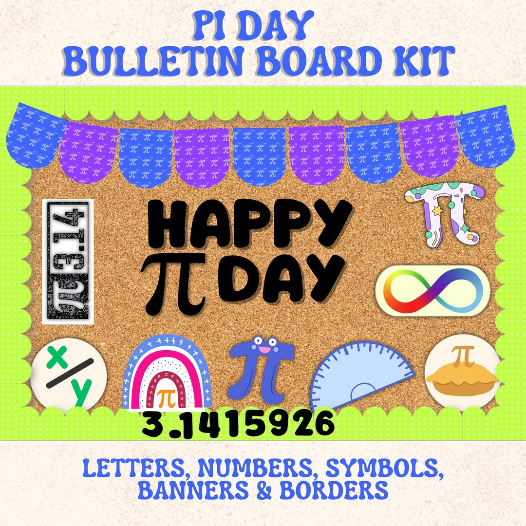 Pi Day Bulletin Board Kit, Classroom Decor, Printable March Bulletin