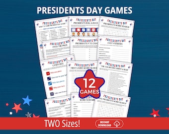 Presidents Day Games, Presidents Day Trivia, Patriotic Games, Ice breaker Games, Family Game Night, Games for the Office