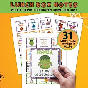 Halloween Lunch Notes, Halloween Lunchbox, Lunch Box Notes, Halloween Cards, Lunch Notes, Back to School Notes, Lunchbox Notes