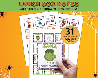 Halloween Lunch Notes, Halloween Lunchbox, Lunch Box Notes, Halloween Cards, Lunch Notes, Back to School Notes, Lunchbox Notes