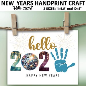 Neujahr Handabdruck Handwerk, Hallo 2025, Handabdruck Kunst, Winter Handabdruck, 2025 Handabdruck, Handabdruck Handwerk, Handabdruck Andenken