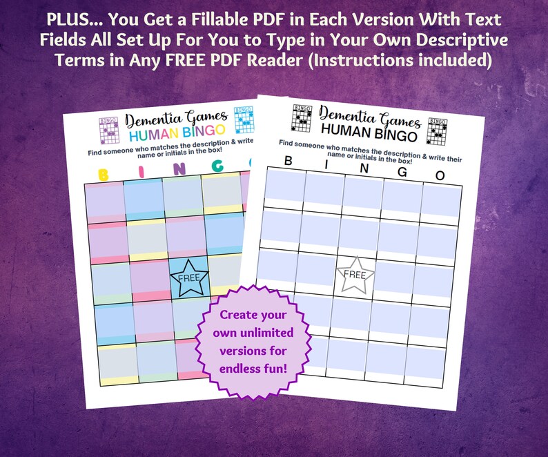 Human Bingo Game for Dementia or Memory Care, Dementia Games, Ice