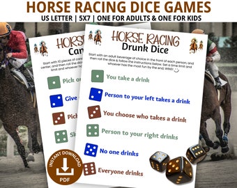Paardenrennen dobbelsteenspellen, paardenracespel, familiespelletjesavond, kantoorfeestspellen, paardenfeest, snoepdobbelstenen, dronken dobbelstenen, gezelschapsspellen voor volwassenen