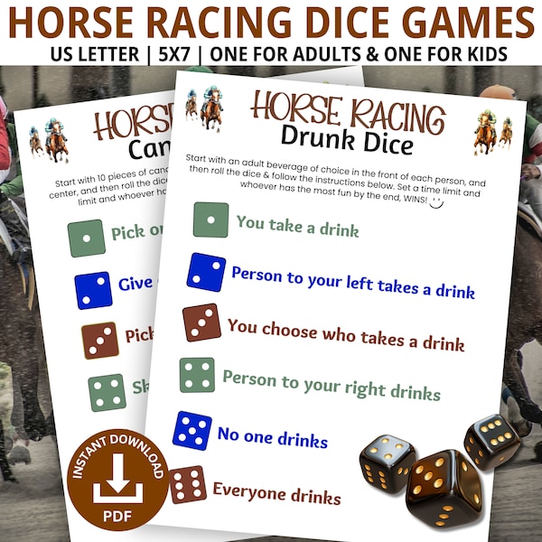 Horse Racing Dice Games, Horse Race Game, Family Game Night, Office Party Games, Horse Party, Candy Dice, Drunk Dice, Adult Party Games