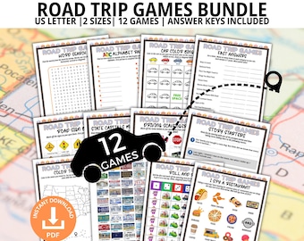 Juegos de viaje familiar por carretera, juegos de viaje en coche, juegos de paseo en coche, actividades de coche para niños, actividades de viaje para niños, actividades de viaje por carretera, bingo de viaje por carretera