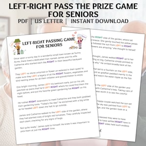Left Right Game, Pass the Prize, Ice Breaker Game, Senior Citizens Games, Brain Games, Pass the Gift, Family Game Night