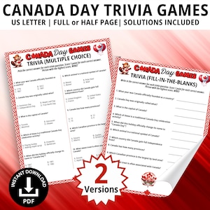 Quiz sur la fête du Canada, Fierté canadienne, Canada fort, Fête de la fête du Canada, Quiz sur le Canada, Quiz-questionnaire, Jeux pour le bureau