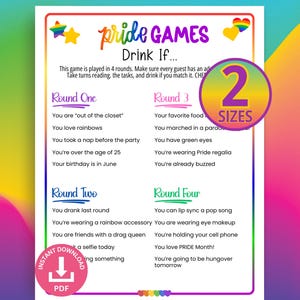 Pride Drinking Game, Pride Games, Pride Party Games, Pride 2025, Pride Celebration, Pride Word Game, Ladies Night Games