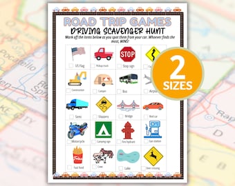 Road Trip Scavenger Hunt, Road Trip Games, Car Trip Games, Road Scavenger Hunt, Travel Games, Kids Travel Activity, Scavenger Hunt Kids