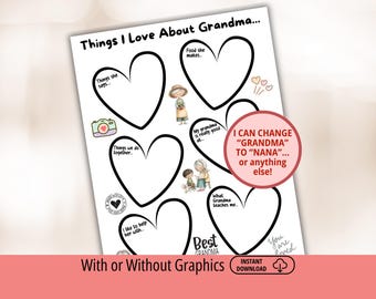 All About Grandma, Idea for Grandma, Grandma Gift, Grandma Keepsake, All About My Grandma, Grandparents Day Gift