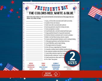 Presidents Day Matching Game, Patriotic Games, Red White and Blue, Family Game Night, Presidents Day Activities, Presidents Day Games
